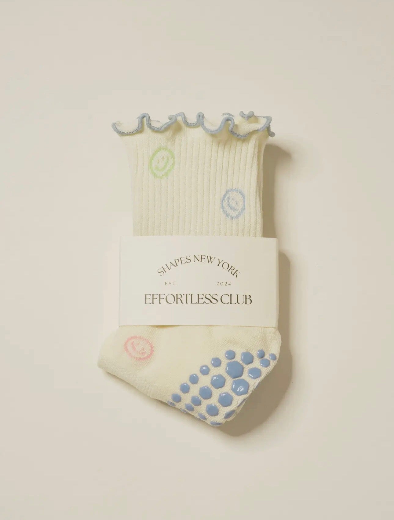 Smiley face ruffle pilate sock š