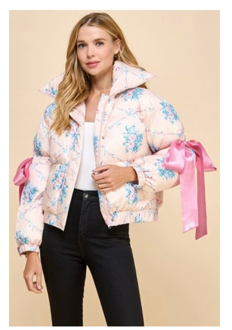 Puffer floral coat