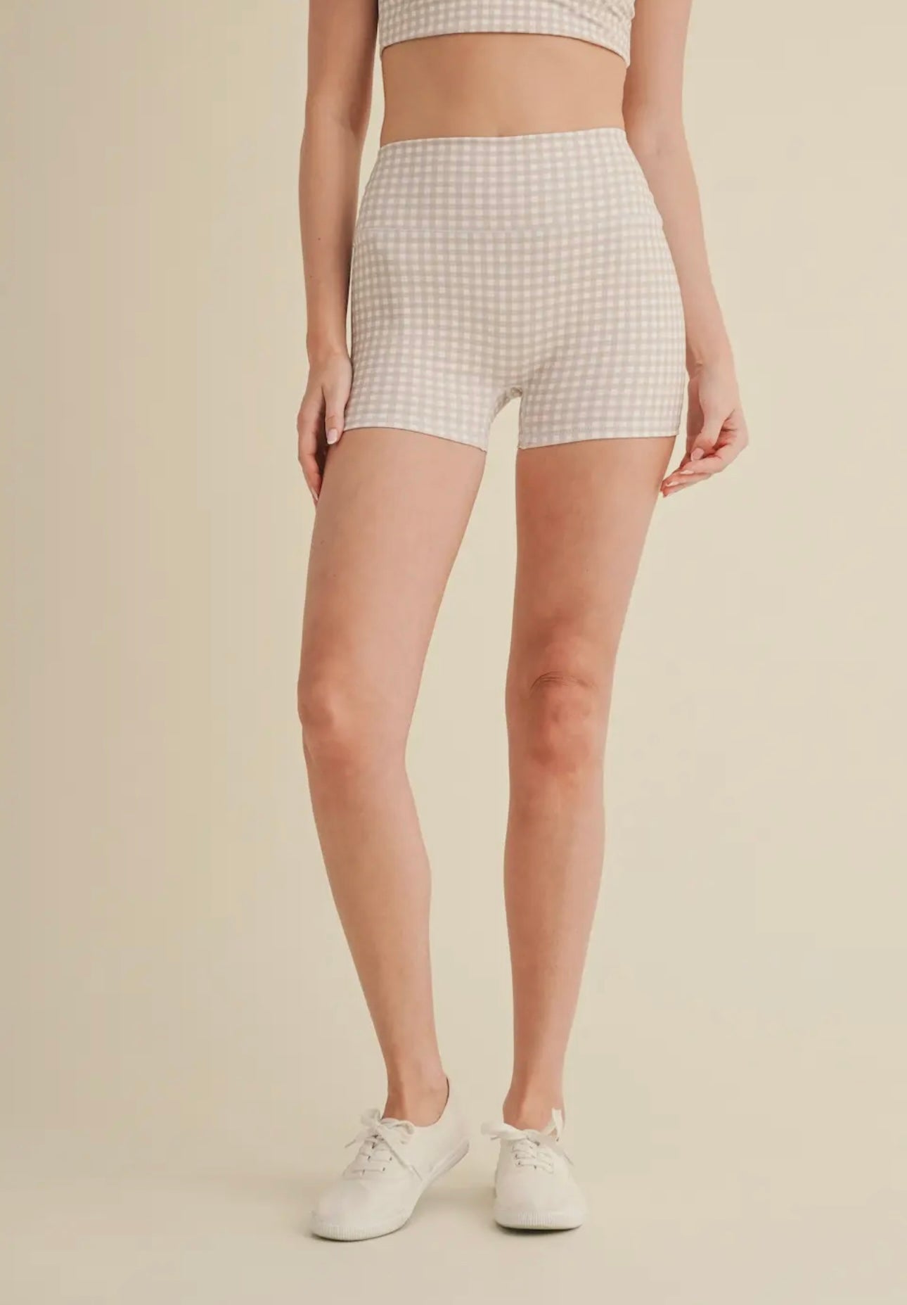 Plaid Picnic shorts- beige
