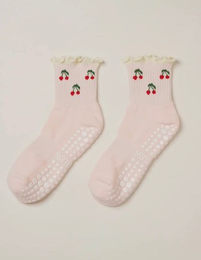 🍒 ruffle pilate socks- pink