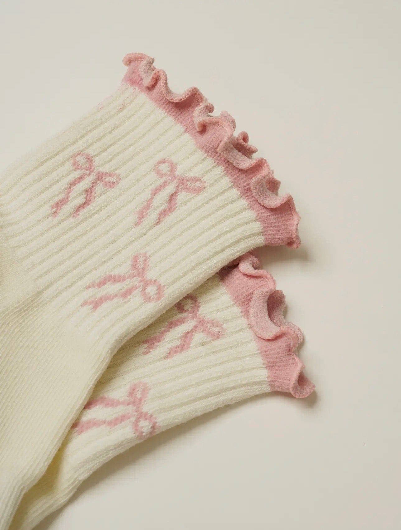 Bow ruffle pilate sock - pink 🎀