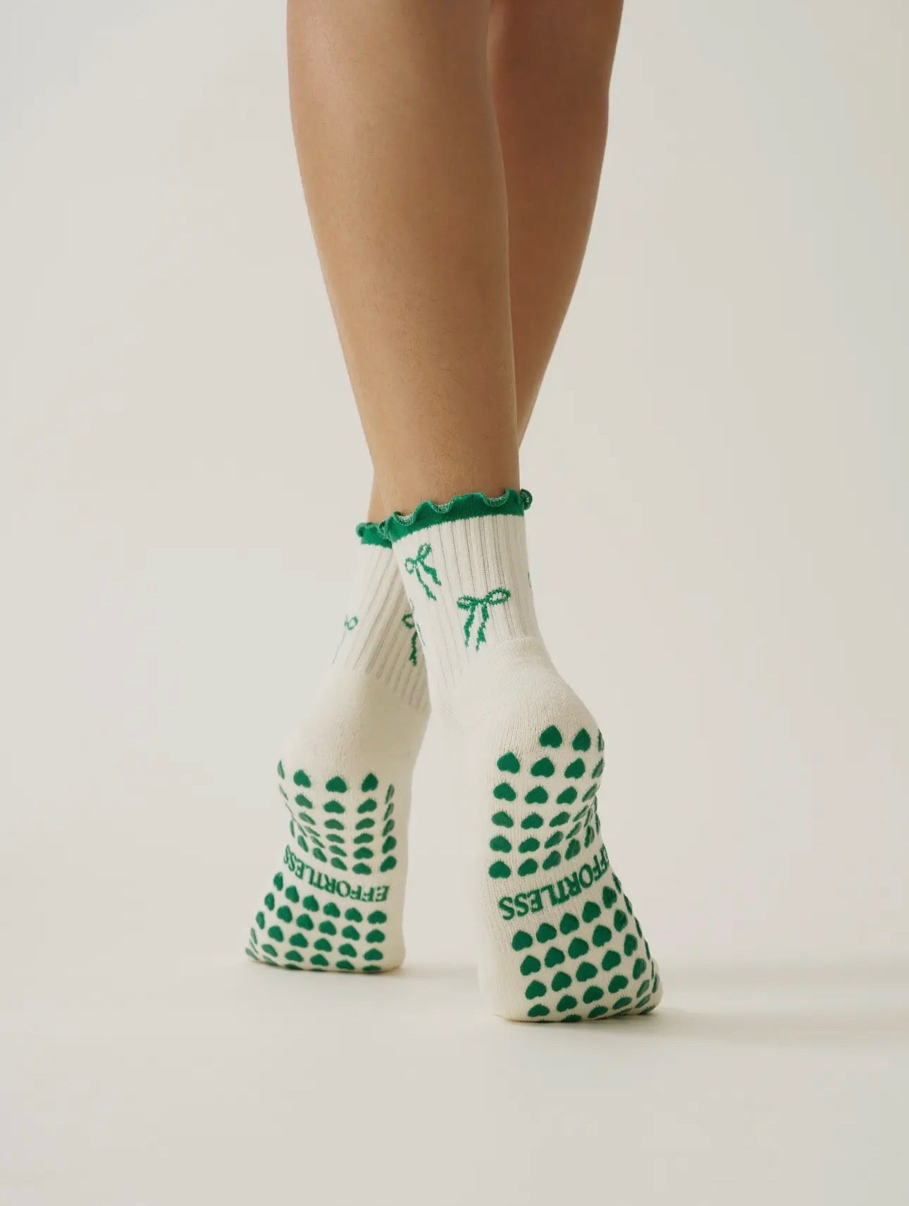 Bow ruffle pilate sock- green 💚