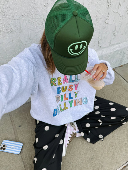 PUFF SMILEY TRUCKER HAT - GREEN