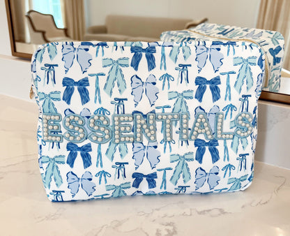 Essential blue bow XL pouch